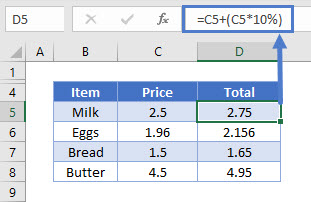 calculate vat tax One Function