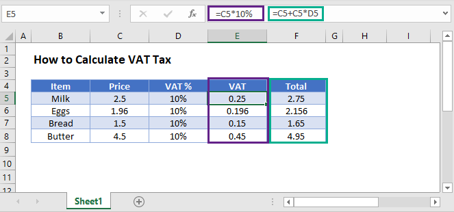 calculate vat tax
