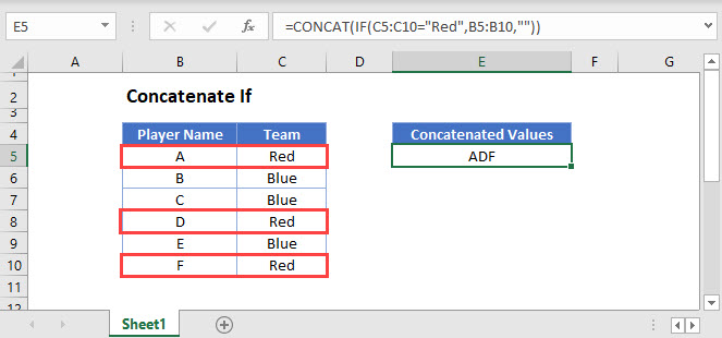 concatenate if Main Function