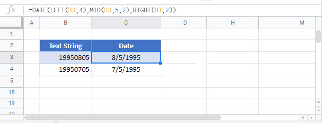 convert text to date G2