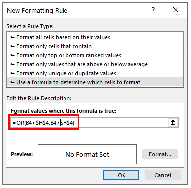 google sheets conditional formatting greater less than new rule