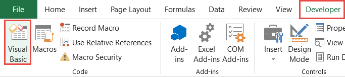 Open the VBA editor