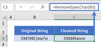 how to remove certain excel symbols