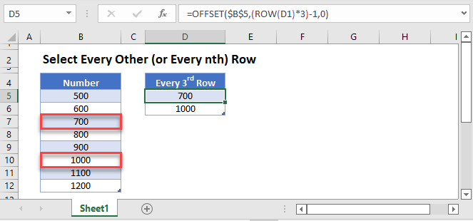 select every nth row Main Func