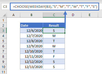 CHOOSE WEEKDAY