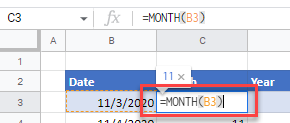 convertdate gs month formula