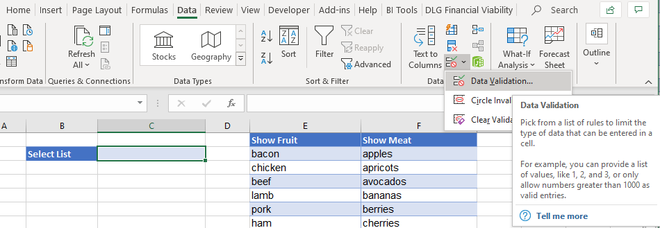 drop down list if statement 01