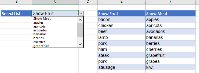 drop down list if statement Main