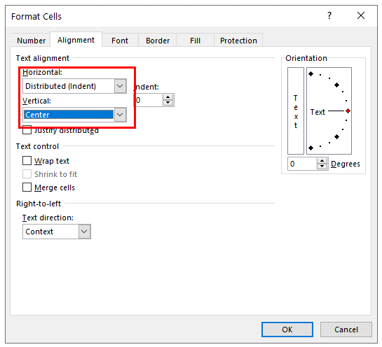 excel split cell alignment