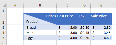excel split cell example