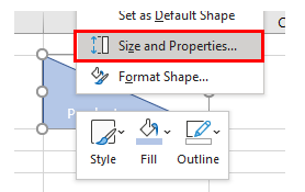 excel split cell triangle properties