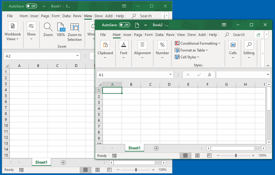 excel windows side by side