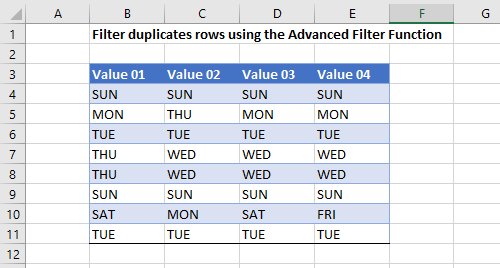 filter duplicate values 08