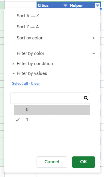 filter duplicate values 18