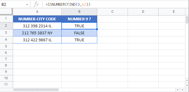 Check if Cell Contains Specific Number Google