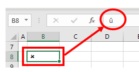 How to Insert Cross Text Symbol in Excel & Google Sheets