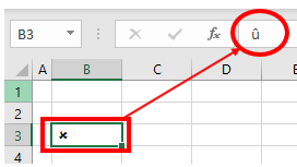 How to Insert Cross Text Symbol in Excel & Google Sheets