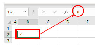 InsertTick Wingdings Excel