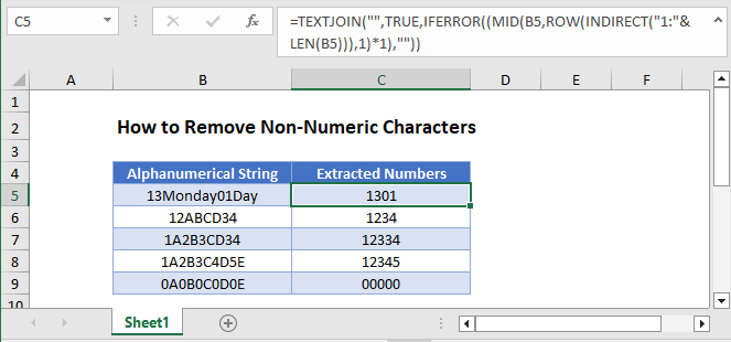 Remove non Numeric Characters Main Funct...