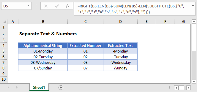 Separate Text and Numbers Main