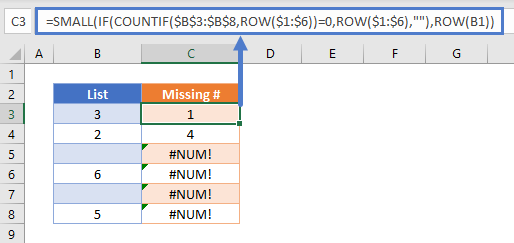 list skipped numbers in sequence 01