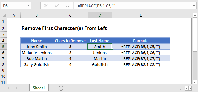 Excel: Remove first or last characters (from left or right)