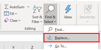 replace find select