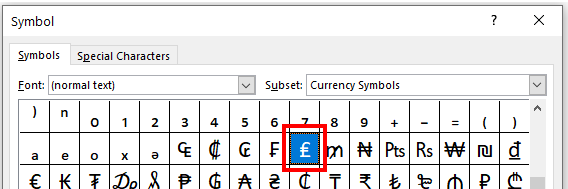 symbols insert pound