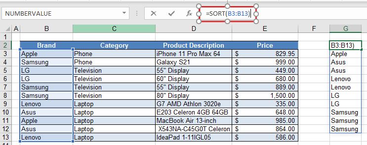 DropDownSort Sort