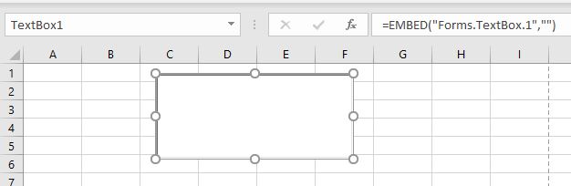 Excel TextBox Embedded