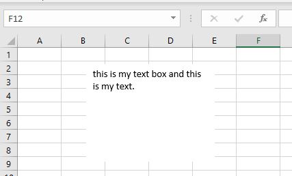 Excel TextBox NoBorder