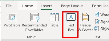 Excel TextBox Ribbon