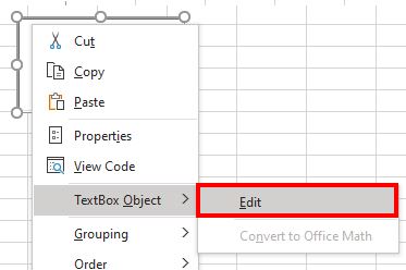 Excel TextBox TextMode