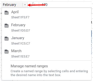 Range Names Google Sheets DropDownList