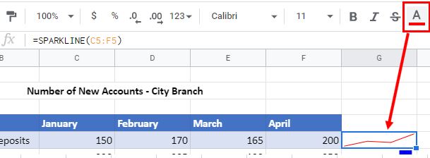 Sparklines Google Sheets Line Color