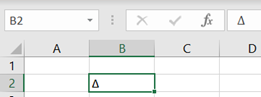 Symbole einfuegen zeigen Delta Excel