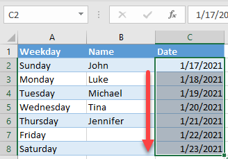 autofill dates excel 1