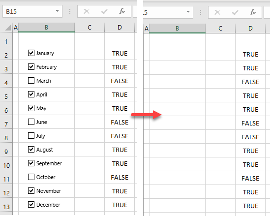 delete multiple checkboxes mouse initial data