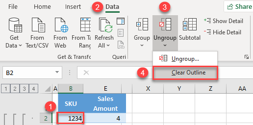 excel clear auto outline1