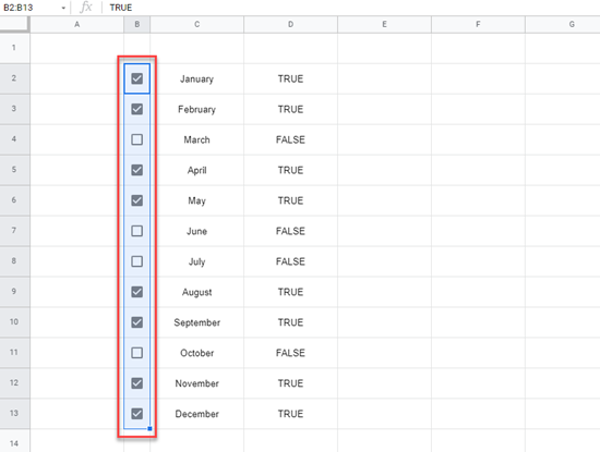 google sheets initial data