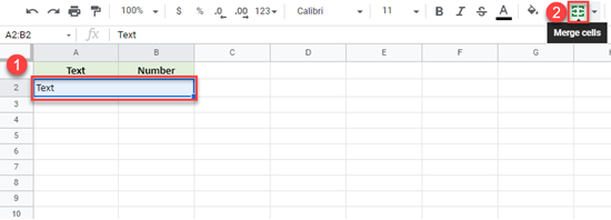 google sheets merge cells