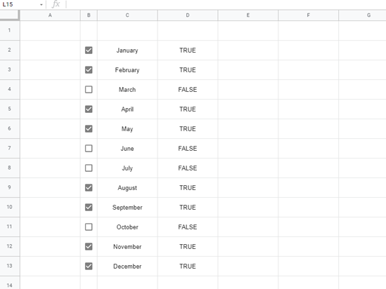 google sheets multiple checkboxes final