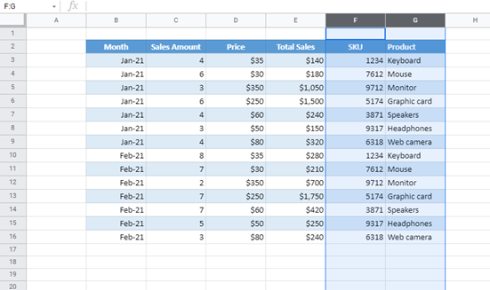 google sheets reorder columns 2