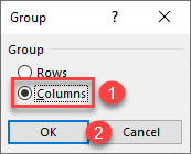 group columns excel