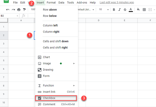 insert checkbox google sheets