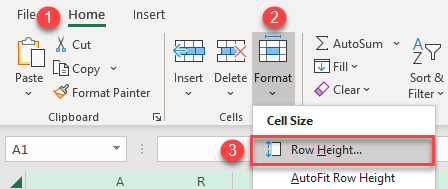 set row height 1