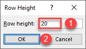 set row height 2a