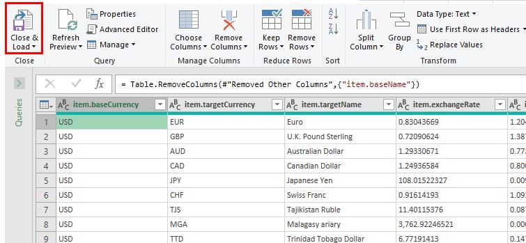 Converter SelectedColumns