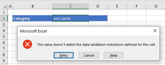 DD Default ErrorMessage