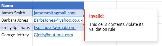 EmailDataValid GS Error